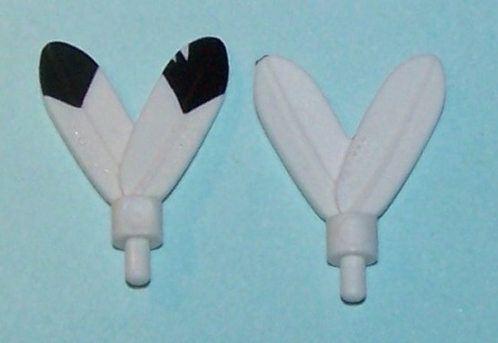 30126pb02-1 Pluim- veren met pin zwarte tip 1 zijde wit NIEUW *0L015