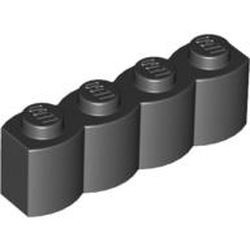 30137-11G Steen 1x4 gewelfd zwart gebruikt *1R005