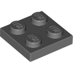 3022-85G Platte plaat 2x2 grijs, donker (blauwachtig) gebruikt *1B362