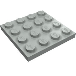 3031-9G Platte plaat 4x4 lichtgrijs (klassiek) gebruikt *1A037
