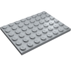 3036-86G Platte plaat 6x8 grijs, licht (blauwachtig) gebruikt *1A043