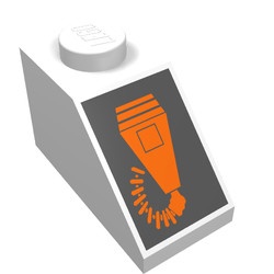3040pb001-1G Dakpan 45 graden 1x2 met oranje microfoon wit gebruikt *5R000