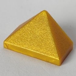 3048c-115BULK BUILK: 20x DakNOK 45 graden 2x1 driekantig Bodempin goud, parel NIEUW *1B184