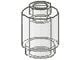 3062b-12G Steen 1x1 rond- met inkeping onder, open nop transparant gebruikt *1B335