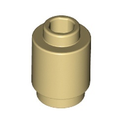 3062b-2G Steen 1x1 rond- met inkeping onder, open nop crème gebruikt *1B335