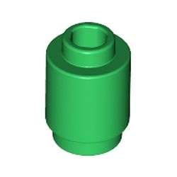 3062b-6G Steen 1x1 rond- met inkeping onder, open nop groen gebruikt *1B335