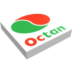 3068bpb0018-1G Tegel 2x2 Octan Logo wit gebruikt *5T05-06