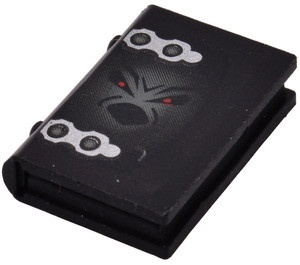 33009px3-11G Boek met hengsels en geestgezichjt zwart gebruikt *0D0000
