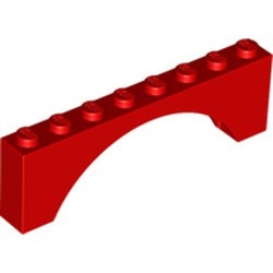 3308-5G Steen, boog 1x8x2 hoog (niet-verhoogd) rood gebruikt *1D047