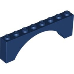 3308-63G Steen, boog 1x8x2 hoog (niet-verhoogd) blauw, donker gebruikt *1D047