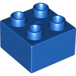 3437-7 DUPLO steen 2x2 (LET OP: DUPLO IS VRIJWEL ALTIJD PAKKETPOST) blauw NIEUW *