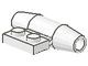 3475-1G Motor met zijplaat 1x2 wit gebruikt *1D039