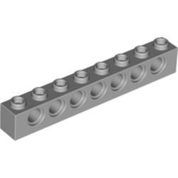 3702-86G Technic, steen 1x8 met 7 gaten grijs, licht (blauwachtig) gebruikt *1D056