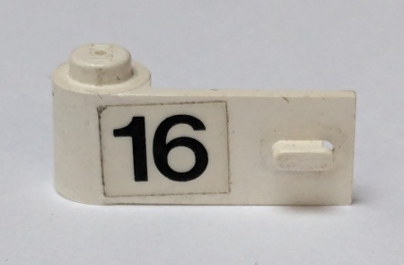 3822pb010-1G Autodeur 1x3x1 met nummer 16 sticker, links (Set 6634) wit gebruikt *5S018