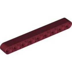 40490-59G Technic, Hefbalk 1x9 dik rood, donker gebruikt *1D000