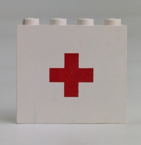 4215ap66-1G Paneel 1x4x3 rood kruis wit gebruikt *0D0000