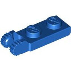 44302-7 Scharnierplaat 1x2- TWEE houders aan einde blauw NIEUW *1B299