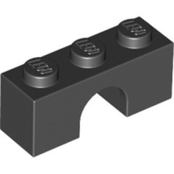 4490-11G Steen, boog 1x3x1 hoog zwart gebruikt *1D050