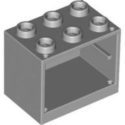 4532b-86G Kastje klein 2x3x2 OPEN noppen (zie 4533 voor deur) grijs, licht (blauwachtig) gebruikt *5K000