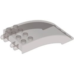 46413-13 Ruit 8x4x2 Gebogen met 2x2 vingers en 8 noppen bovenop transparant zwart NIEUW *