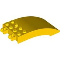 46413-3G Ruit 8x4x2 Gebogen met 2x2 vingers en 8 noppen bovenop geel gebruikt *
