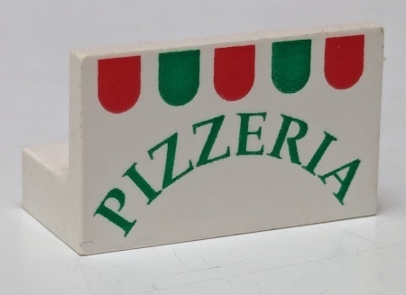 4865pb001-1G Paneel 1x2x1 PIZZERIA wit gebruikt *0D0000