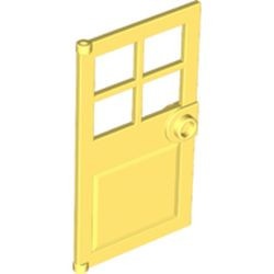 60623-103 Deur 1x4x6 met 4 raampjes, deurknop voor in frame geel, lichthelder NIEUW *1B276