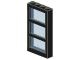 6160c03-11G Raam 1x4x6 Frame met 3 vakken VASTE ruit lichtblauw zwart gebruikt *1C038