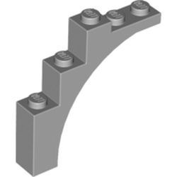 76768-86G Steen, halve boog 1x5x4 VERSTEVIGD (trapsgewijs) grijs, licht (blauwachtig) gebruikt *1L259