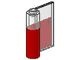 802-5G Deur 1x3x3 rechts met ruit boven verticale hendel rood gebruikt *1C028