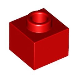 86996-5 Steen 1x1x 2/3 open nop rood NIEUW *