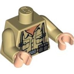 973pb0133c01-2G Torso, Indiana Jones, open overhemd met bretels crème gebruikt *0B0000