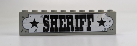 BA010pb01-9G 2x Steen 1x10 SHERIFF (Sticker) lichtgrijs (klassiek) gebruikt *5V09-02