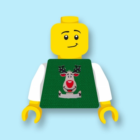 CUS9063 Torso (zonder hoofdje) Foute kersttrui Rendier 1 wit *0A000