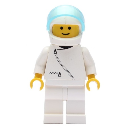 zip016G Witte jas met ritssluiting - witte helm gebruikt *0M0000