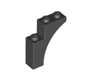 13965-11 Steen, halve boog 1x3x3 (hoger model) (trapsgewijs) zwart NIEUW *1B377