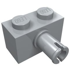 2458-86G Steen 1x2 met pin grijs, licht (blauwachtig) gebruikt *1D007