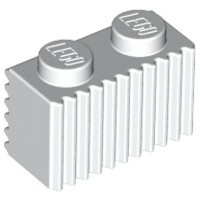 2877-1G Steen met grill horizontaal/andere kant verticaal wit gebruikt *1R010