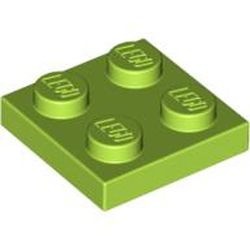3022-34G Platte plaat 2x2 lime gebruikt *1B362