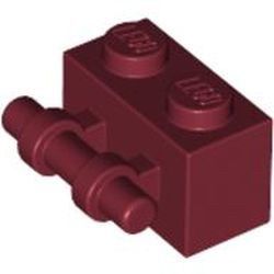 30236-59G Steen 1x2 met hendel aan zijkant rood, donker gebruikt *1L039