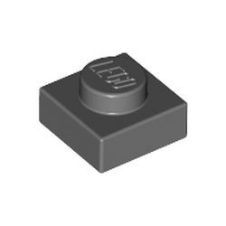 3024-85G Platte plaat 1x1 grijs, donker (blauwachtig) gebruikt *1B366