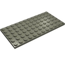 3028-10G Platte plaat 6x12 donker, grijs (klassiek) gebruikt *1A045
