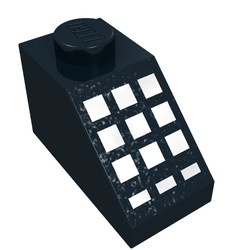 3040p33-11G Dakpan 45 graden 1x2 met witte toetsen zwart gebruikt *5R000