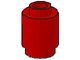 3062b-5E AANBIEDING: 20xSteen 1x1 rond- met inkeping onder, open nop rood NIEUW *1B076