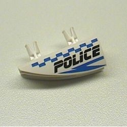 30647pb01-G Technic 1x4 Side Flaring Intake met twee pinnen blauwe blokken en politie, links wit gebruikt *5S020
