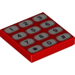 3068pb1030-5 Tegel 2x2 met nummers rood NIEUW *