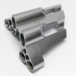 32190-67G Technic, Sierpaneel # 1 Large Short, Large Holes, Side A zilver, metallic gebruikt *5K000