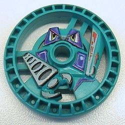 32363pb01-39G Technic Disk 5x5 metGrab RoboRider Yalisman Wheel patroon turquoise, donker gebruikt *5S009