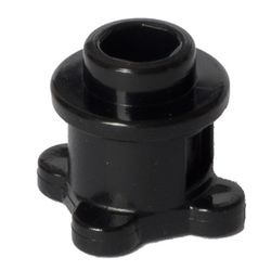 33286-11G Steen 1x1x1 2/3 rond met bloemblaadjes zwart gebruikt * - Img 1