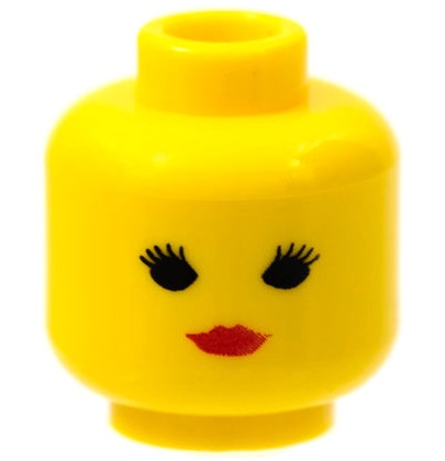 3626p02-3 Hoofd- Vrouw rode lippen geen wenkbrauwen standaard hoofd vrouw (H1-7) geel NIEUW *0B0000